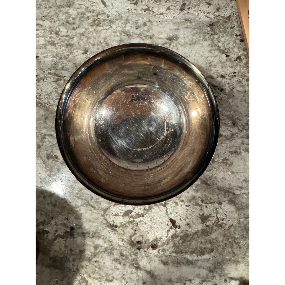 Wm. Rogers Silverplate Paul Revere Style Footed Bowl 6 Inch Vintage Patina